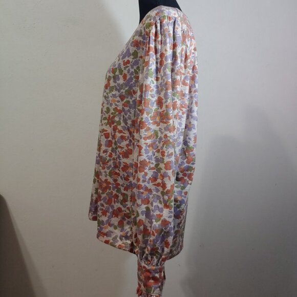 Democracy V Neck Boho Blouse Long Sleeve plus Size 1X - Picture 6 of 8